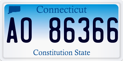 CT license plate AO86366