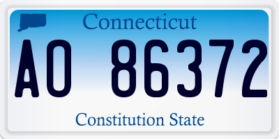 CT license plate AO86372