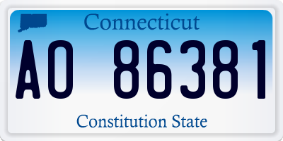 CT license plate AO86381