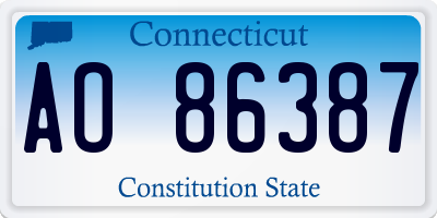 CT license plate AO86387