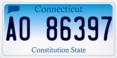 CT license plate AO86397