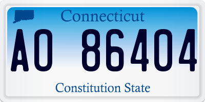 CT license plate AO86404