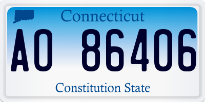 CT license plate AO86406