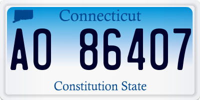 CT license plate AO86407