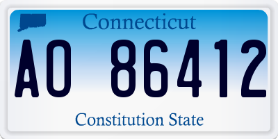 CT license plate AO86412