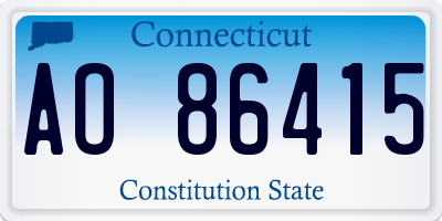 CT license plate AO86415
