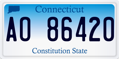 CT license plate AO86420