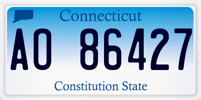 CT license plate AO86427