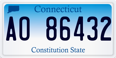 CT license plate AO86432