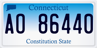 CT license plate AO86440