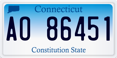 CT license plate AO86451