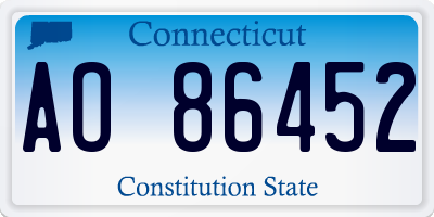 CT license plate AO86452