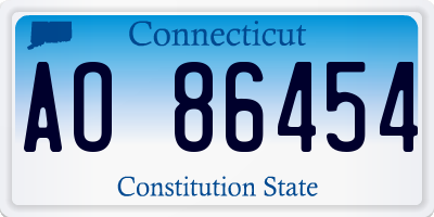 CT license plate AO86454