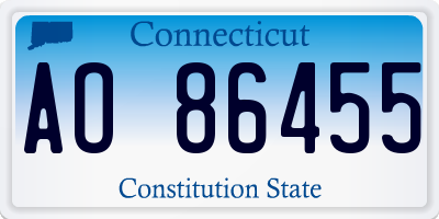 CT license plate AO86455