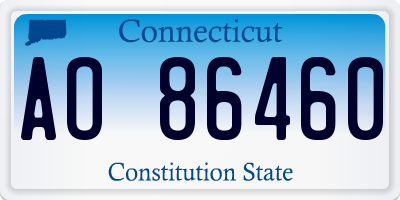 CT license plate AO86460