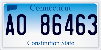 CT license plate AO86463