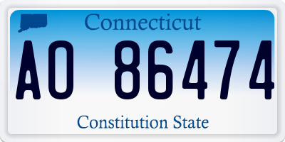 CT license plate AO86474
