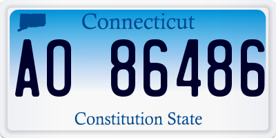 CT license plate AO86486