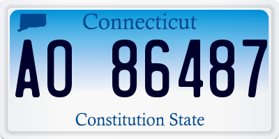 CT license plate AO86487