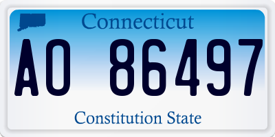 CT license plate AO86497