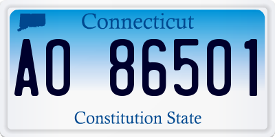 CT license plate AO86501