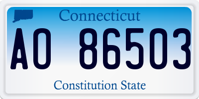 CT license plate AO86503
