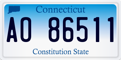 CT license plate AO86511