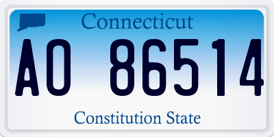 CT license plate AO86514