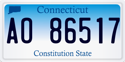 CT license plate AO86517