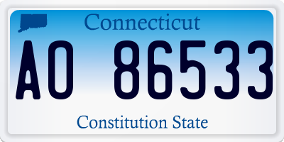 CT license plate AO86533