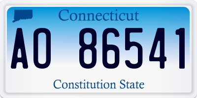 CT license plate AO86541