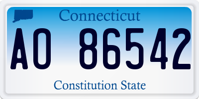CT license plate AO86542