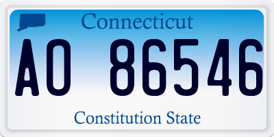 CT license plate AO86546