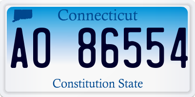CT license plate AO86554