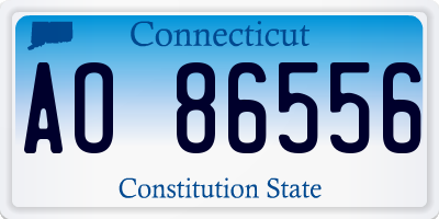 CT license plate AO86556