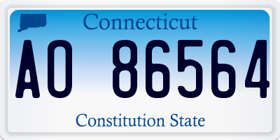 CT license plate AO86564