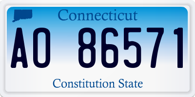 CT license plate AO86571