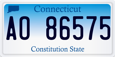 CT license plate AO86575
