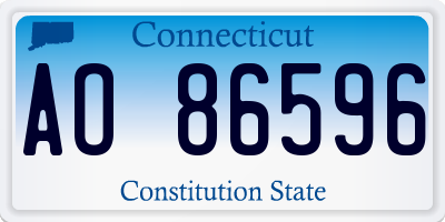 CT license plate AO86596