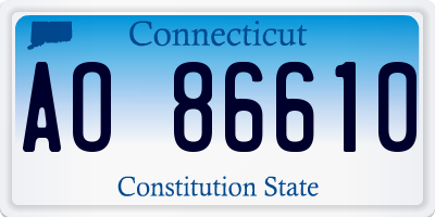 CT license plate AO86610