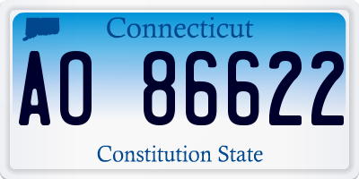 CT license plate AO86622