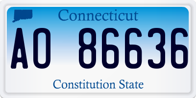 CT license plate AO86636