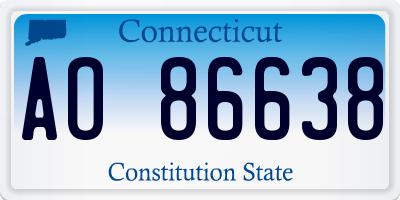 CT license plate AO86638
