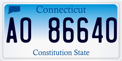 CT license plate AO86640