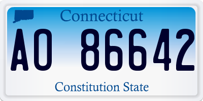 CT license plate AO86642
