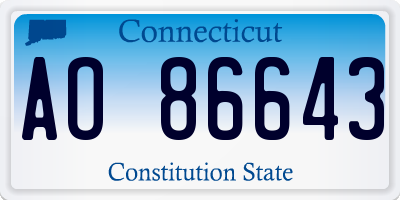 CT license plate AO86643