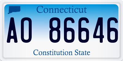 CT license plate AO86646