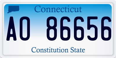 CT license plate AO86656