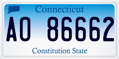 CT license plate AO86662