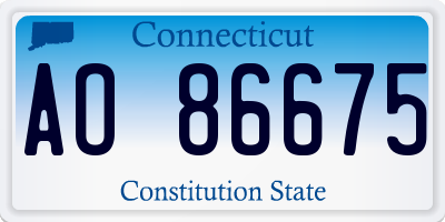 CT license plate AO86675